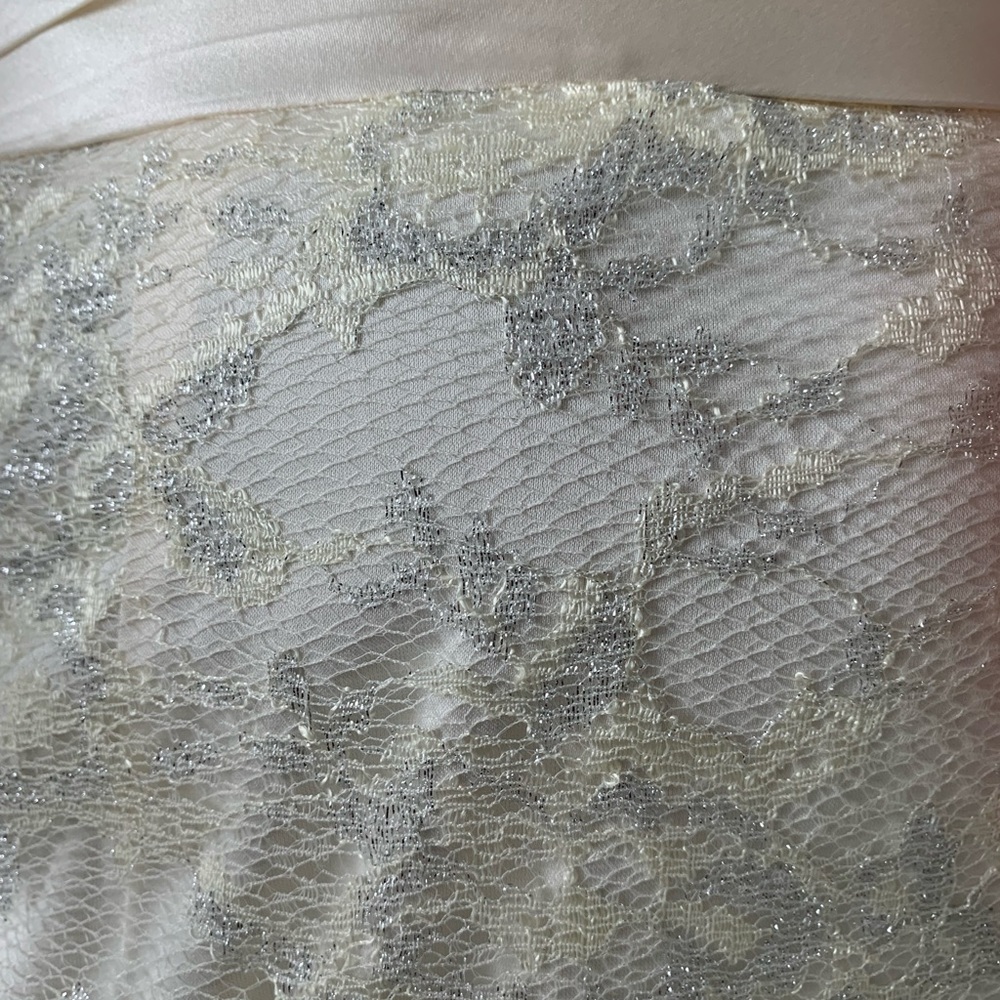 NWT Badgley Mischka Collection ivory lace strapless wedding dress 4 - Picture 10 of 11